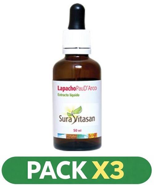 Pack x3 Lapacho Pau D'arco Extracto Líquido - Sura Vitasan - 50 ml.