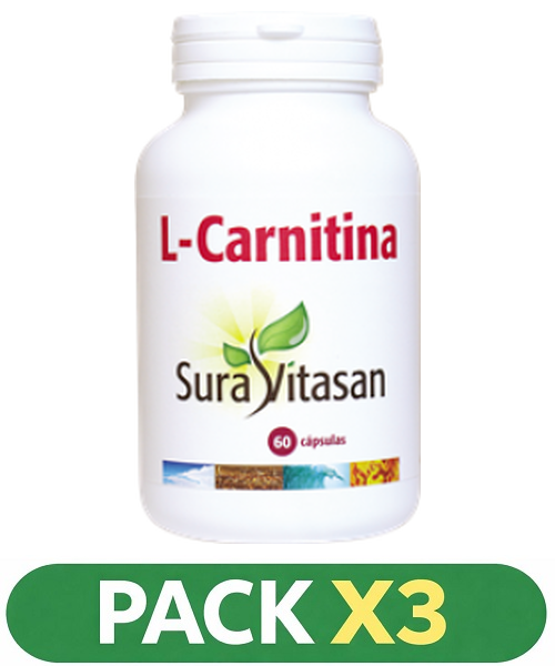 Pack x3 L-Carnitina 500 mg. - Sura Vitasan - 60 cápsulas