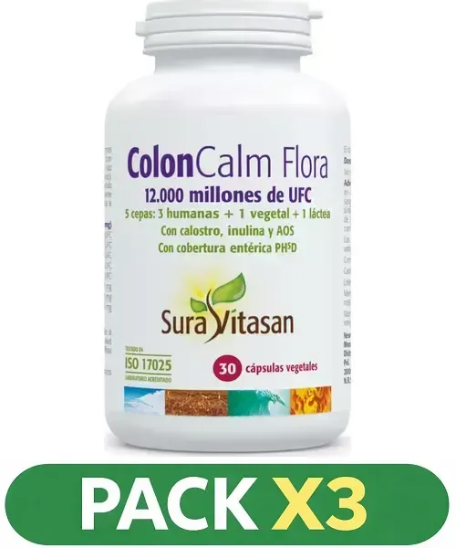 Pack x3 Colon-Calm Flora - Sura Vitasan - 30 cápsulas