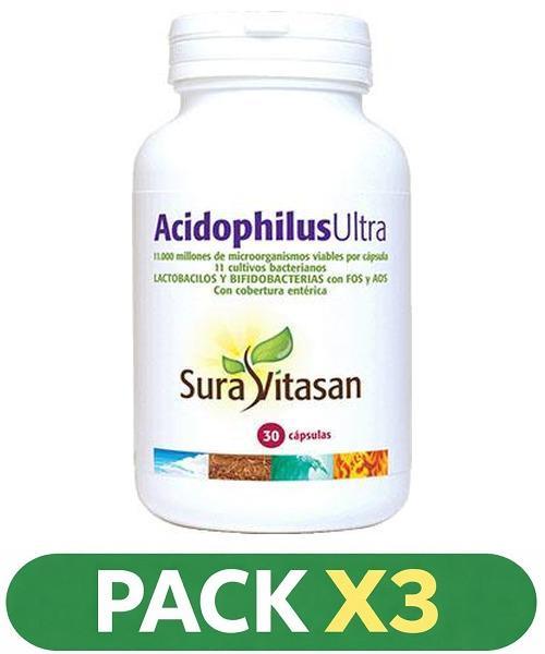Pack x3 Acidophilus Ultra - Sura Vitasan - 30 cápsulas