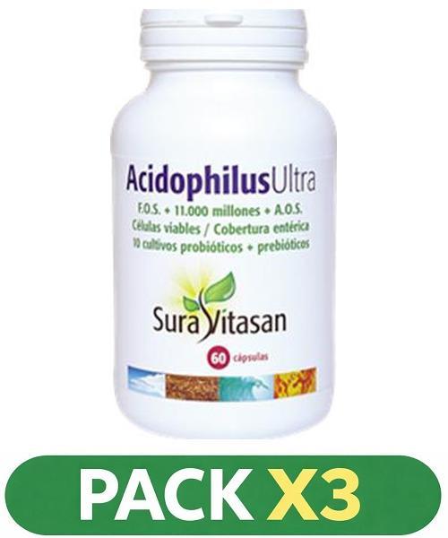 Pack x3 Acidophilus Ultra -  Sura Vitasan - 60 cápsulas