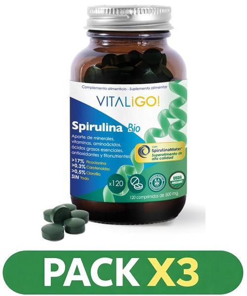 Pack x3 Spirulina Bio - Herbora -120 comprimidos