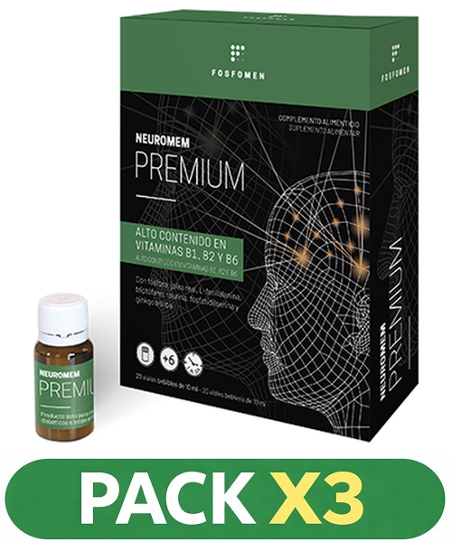 Pack x3 Neuromem Premium - Herbora - 20 viales (Fosfomen Premium)