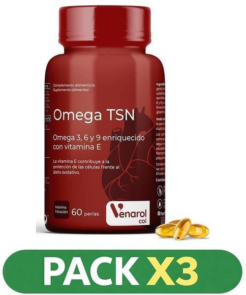 Pack x3 Venarol Omega 3, 6 y 9 - Herbora - 60 perlas