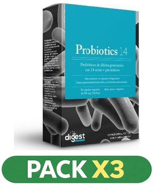 Pack x3 Bon Digest - Probiotics 14 - Herbora - 30 cápsulas