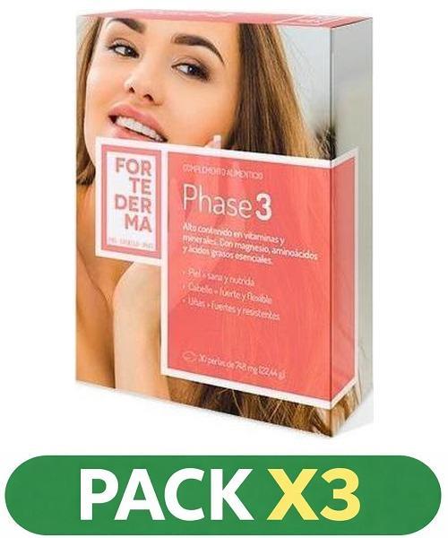 Pack x3 Fortederma Phase3 - Herbora - 30 perlas