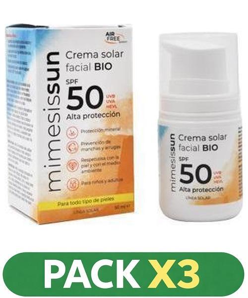 Pack x3 Crema Solar Facial SPF 50 - Herbora - 50 ml.