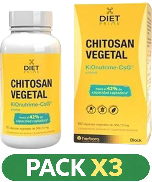 Pack x3 Chitosan Vegetal - Herbora - 60 cápsulas