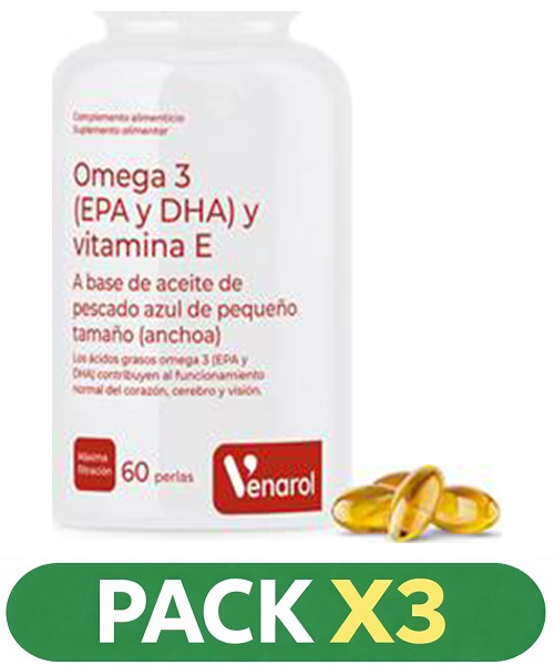 Pack x3 Venarol Omega 3 (EPA y DHA) - Herbora - 60 perlas