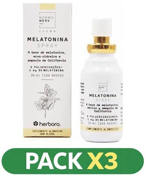 Pack x3 Normonerv - Melatonina Spray - Herbora - 30 ml.