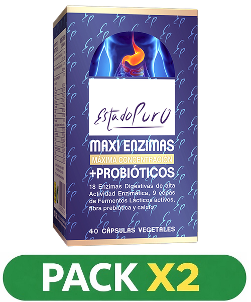 Pack x2 Estado Puro - Maxi Enzimas con Probioticos - Tongil - 40 cápsulas