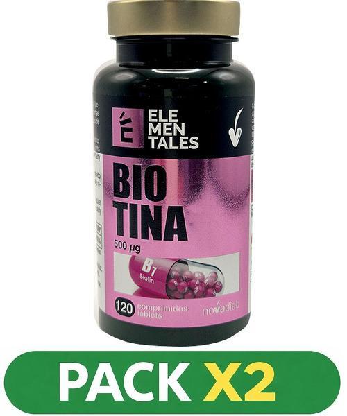 Pack x2 Biotina 500 Mcg - Novadiet - 120 comprimidos
