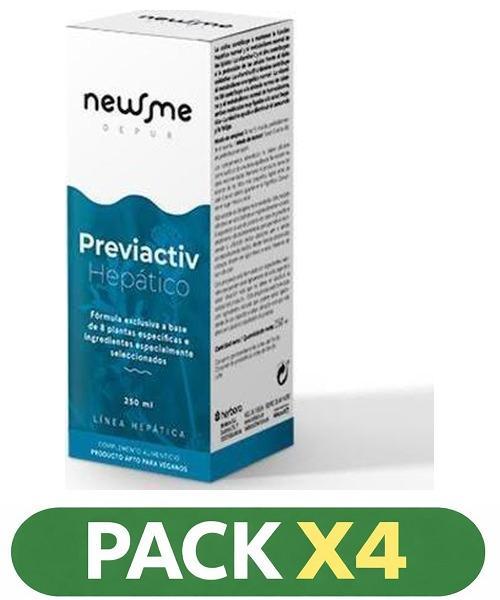 Pack x4 Newme Depur - Previactiv Hepático - Herbora - 250 mililitros (Nuevo Previactive)