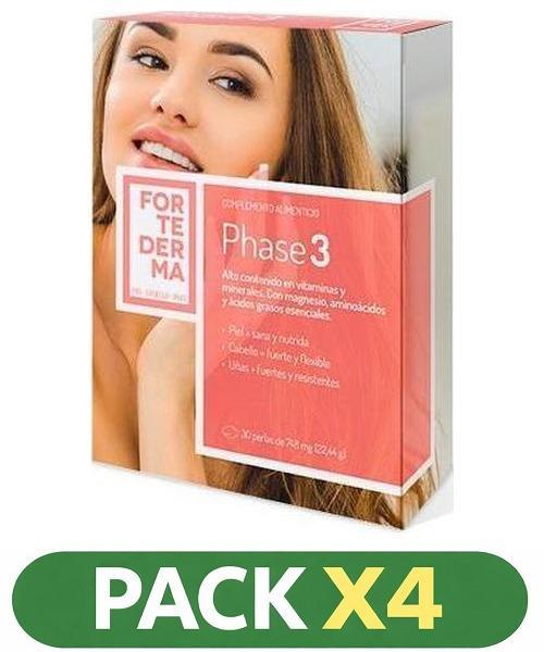 Pack x4 Fortederma Phase3 - Herbora - 30 perlas