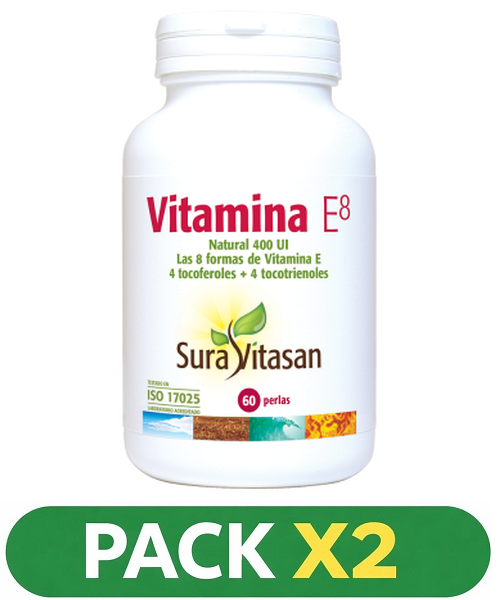 Pack x2 Vitamina E8 natural 400 U.I. - Sura Vitasan - 60 perlas