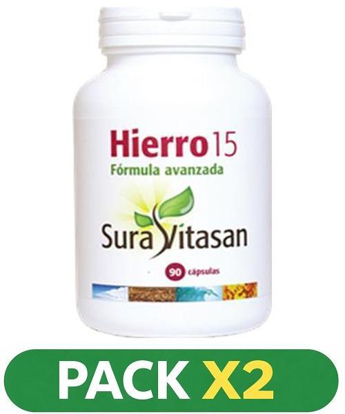 Pack x2 Hierro 15 - Sura Vitasan - 90 cápsulas
