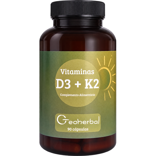 Vitamina D3 + K2 - GeoHerbal - 90 cápsulas (FÓRMULA REFORZADA)