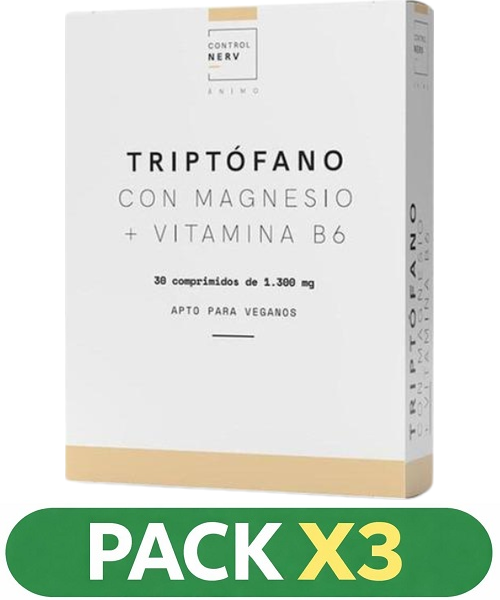 Pack x3 Triptofano + B6 + Magnesio - Herbora - 30 comprimidos