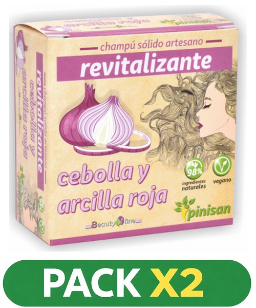 Pack x2 Champú Sólido Revitalizante (Cebolla y Arcilla Roja) - Pinisan - 65 gramos