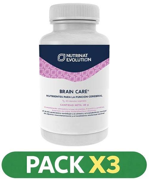 Pack x3 Brain Care - Nutrinat Evolution - 60 cápsulas