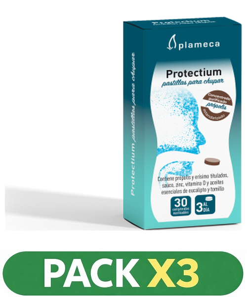 Pack x3 Protectium Pastillas para chupar - Plameca - 30 comprimidos masticables