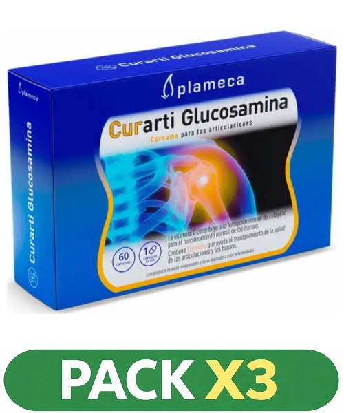 Pack x3 Curarti Glucosamina - Plameca - 60 cápsulas