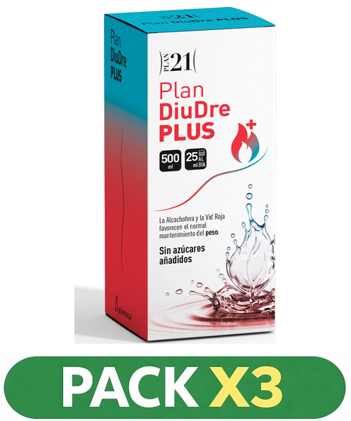 Pack x3 Plan 21 Diudre Plus - Plameca - 500 ml.