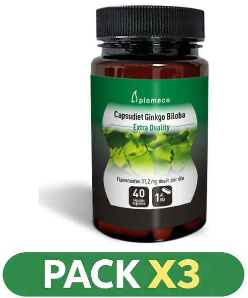 Pack x3 Capsudiet Ginkgo Biloba - Plameca - 40 cápsulas