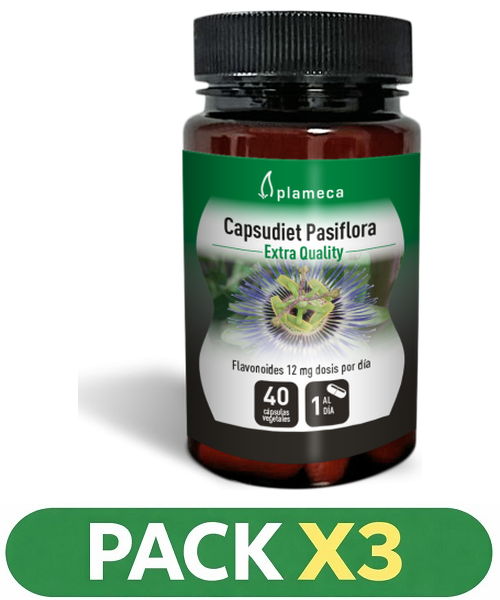 Pack x3 Capsudiet Pasiflora - Plameca - 40 cápsulas