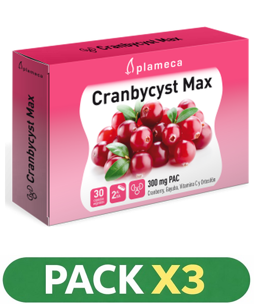 Pack x3 Cranbycyst Max - Plameca - 30 cápsulas