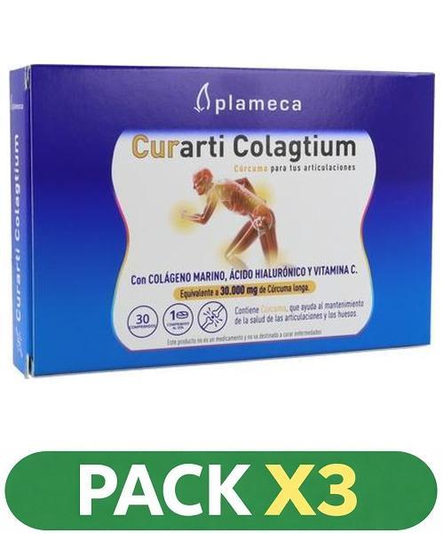 Pack x3 Curarti Colagtium - Plameca - 30 comprimidos