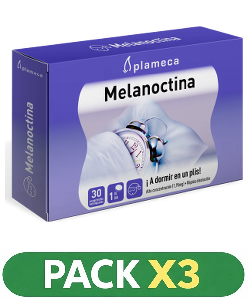 Pack x3 Melanoctina ¡A Dormir En Un Plis! - Plameca - 30 comprimidos