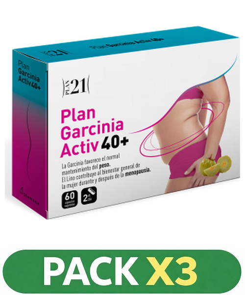 Pack x3 Plan 21 Garcinia Activ 40+ - Plameca - 60 cápsulas