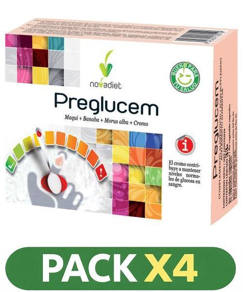 Pack x4 Preglucem - Novadiet - 60 cápsulas
