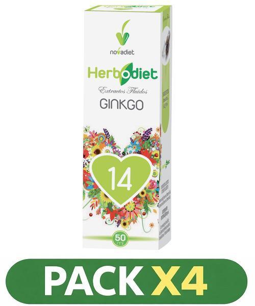 Pack x4 Extracto Ginkgo Biloba - Novadiet - 50 ml.