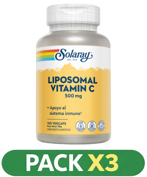 Pack x3 Liposomal Vitamin C 500 mg. - Solaray - 100 cápsulas