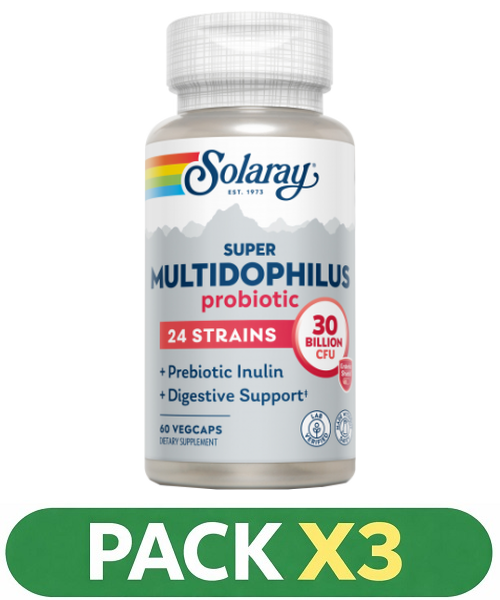 Pack x3 Super Multidophilus (TM) 24 - Solaray - 60 cápsulas