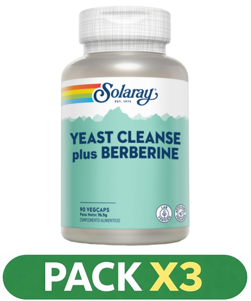 Pack x3 Yeast Cleanse™ & Berberine - Solaray - 90 cápsulas