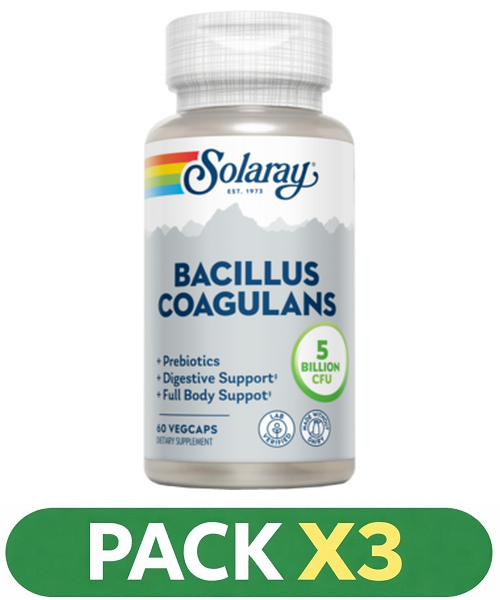 Pack x3 Bacillus Coagulans - Solaray - 60 cápsulas