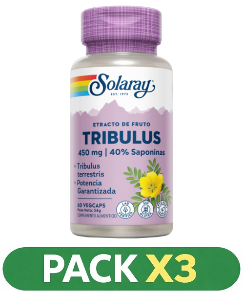 Pack x3 Tribulus - Solaray - 60 cápsulas