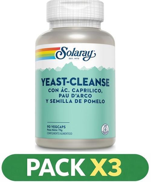 Pack x3 Yeast Cleans - Solaray - 90 cápsulas