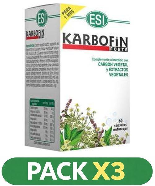 Pack x3 Karbofin Forte - ESI - 60 cápsulas
