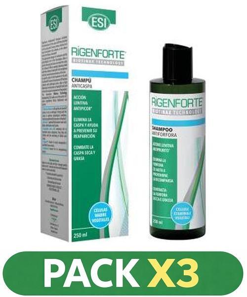 Pack x3 Rigenforte Champu Anticaspa - ESI - 250 ml.