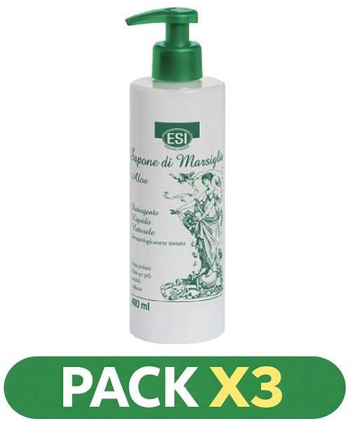Pack x3 Jabon Marsella Aloe - ESI - 400 ml.