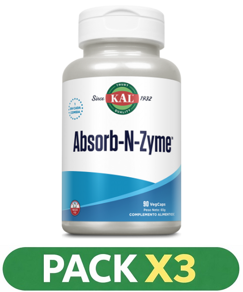 Pack x3 Absorb-N-Zyme - KAL - 90 cápsulas