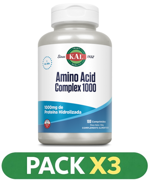 Pack x3 Amino Acido Complex - KAL - 100 comprimidos