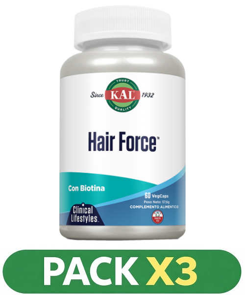 Pack x3 Hair Force - KAL - 60 cápsulas
