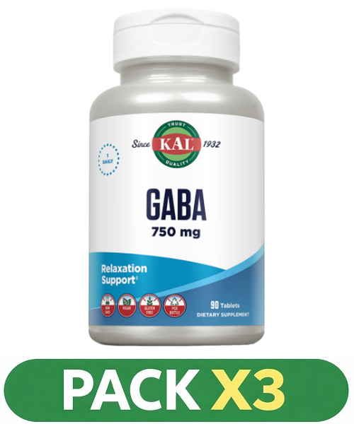 Pack x3 Gaba 750 mg. - KAL - 90 comprimidos