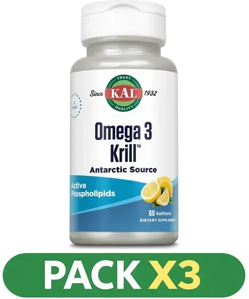 Pack x3 Omega 3 Krill - KAL - 60 perlas