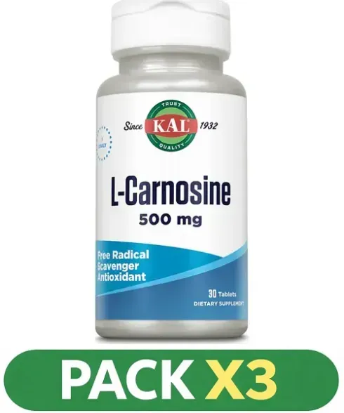 Pack x3 L-Carnosine 500 mg. - KAL - 30 comprimidos